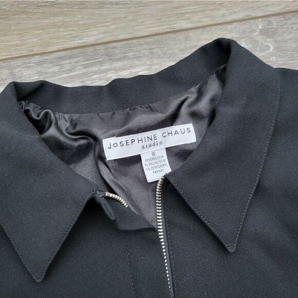 Josephine Chaus Studio  blazer jacket zip up black pockets lined - Picture 5 of 13